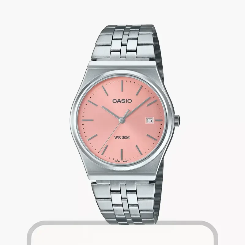 Casio Salmon Pink Dial Analog Men's Watch | MTP-B145D-4AV